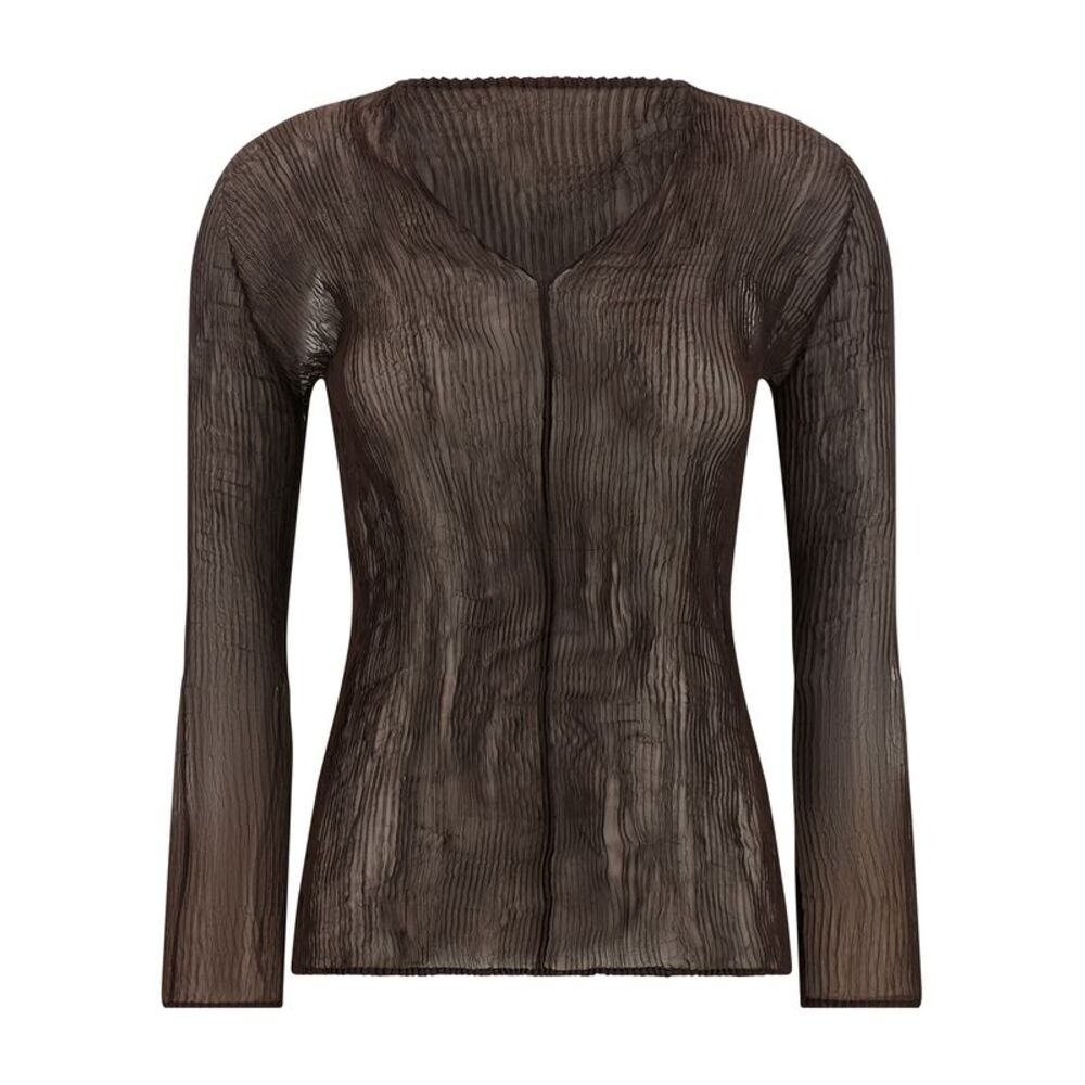 Issey Miyake Brown Polyester Women's Blouse